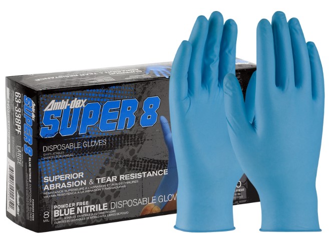 Disposable Powder Free 8mil Industrial Grade Nitrile Gloves