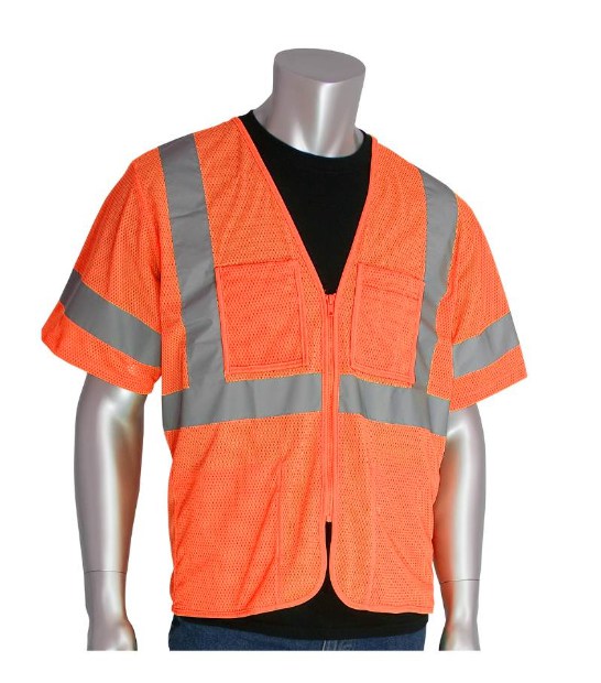 Orange 4 Pocket Mesh Vests
