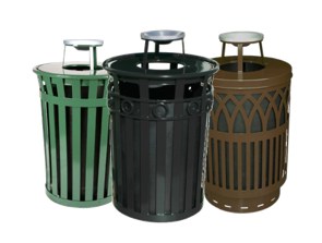 Outdoor Waste Receptacles with Ash Urn