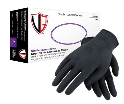 Disposable Nitrile Powder Free Black 5.5mil Medical Grade Gloves