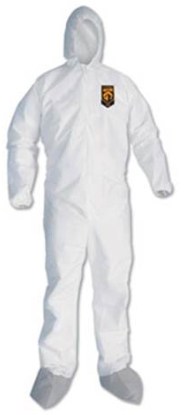 Kimberly Clark KLEENGUARD White A45 Liquid/Particle Protection Surface Prep/Paint Coveralls with Hood and Boots