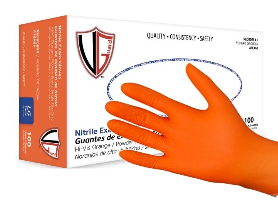 Disposable Nitrile Powder Free Orange 6mil Medical Grade Gloves