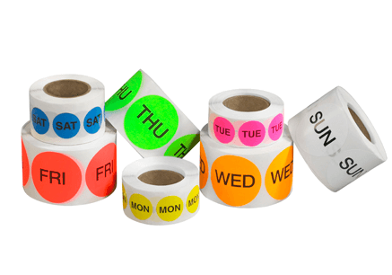 Days of the Week Inventory Labels - Circles