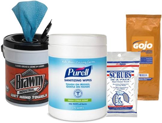 Premoistened Hand Wipes & Sanitizers