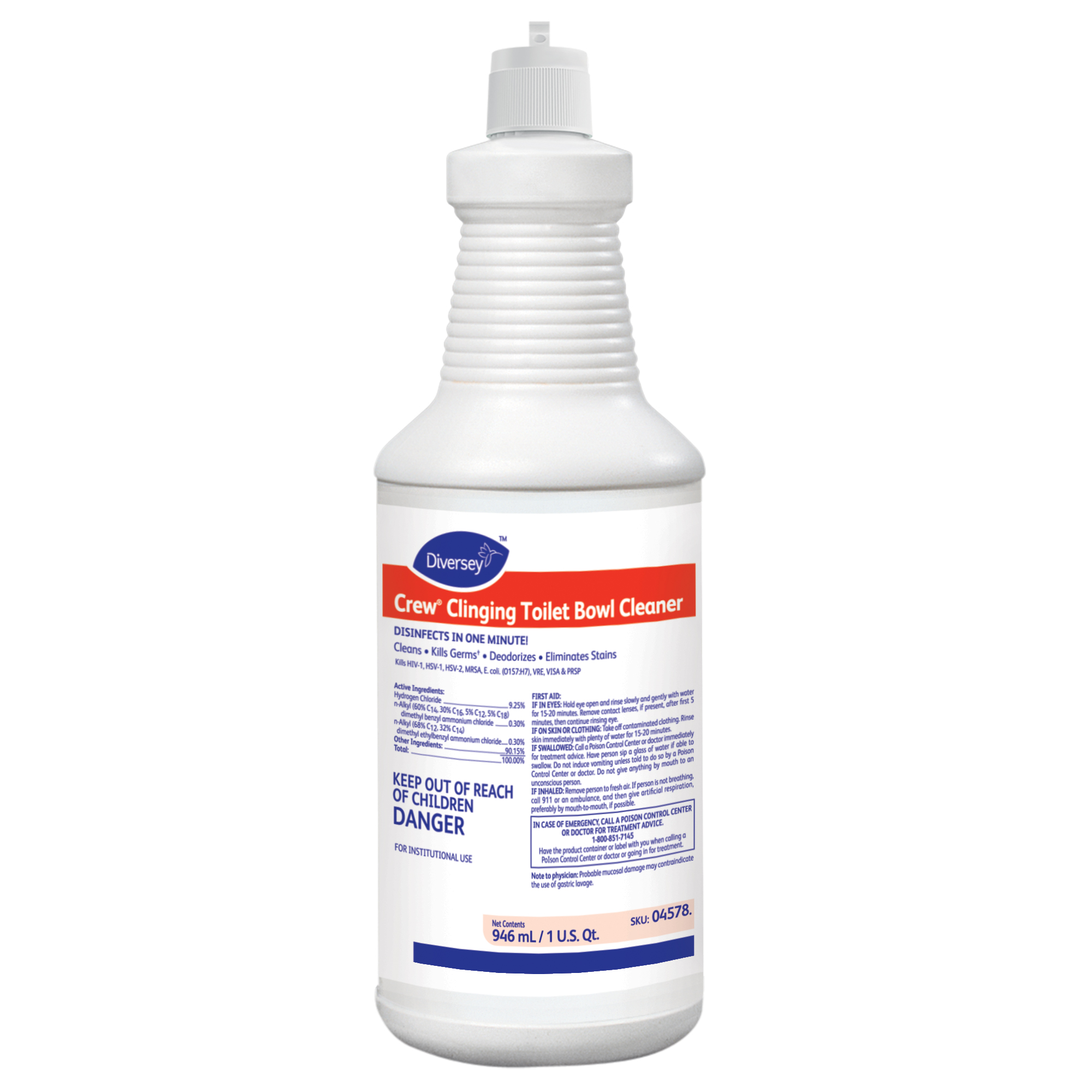 Diversey Crew Clinging Toilet Bowl Cleaner 04578 - 32 Ounce