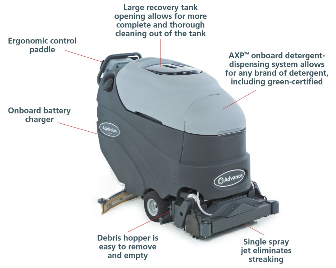 Advance Adphibian Wet Acid Battery Hard Floor Extractor Scrubber