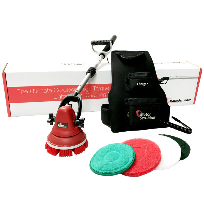 Motor Scrubber Handheld Long Handled Battery Scrubber - SupplyDen