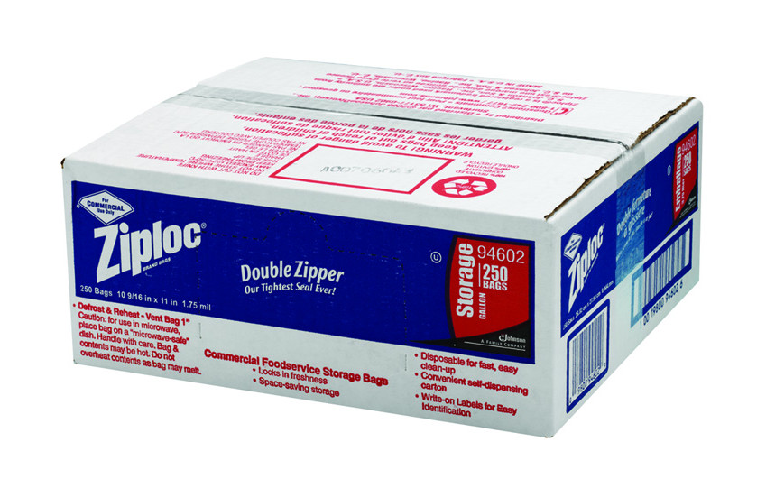 Ziploc 1 Gallon Zipper Storage Bags Commercial 250/Case