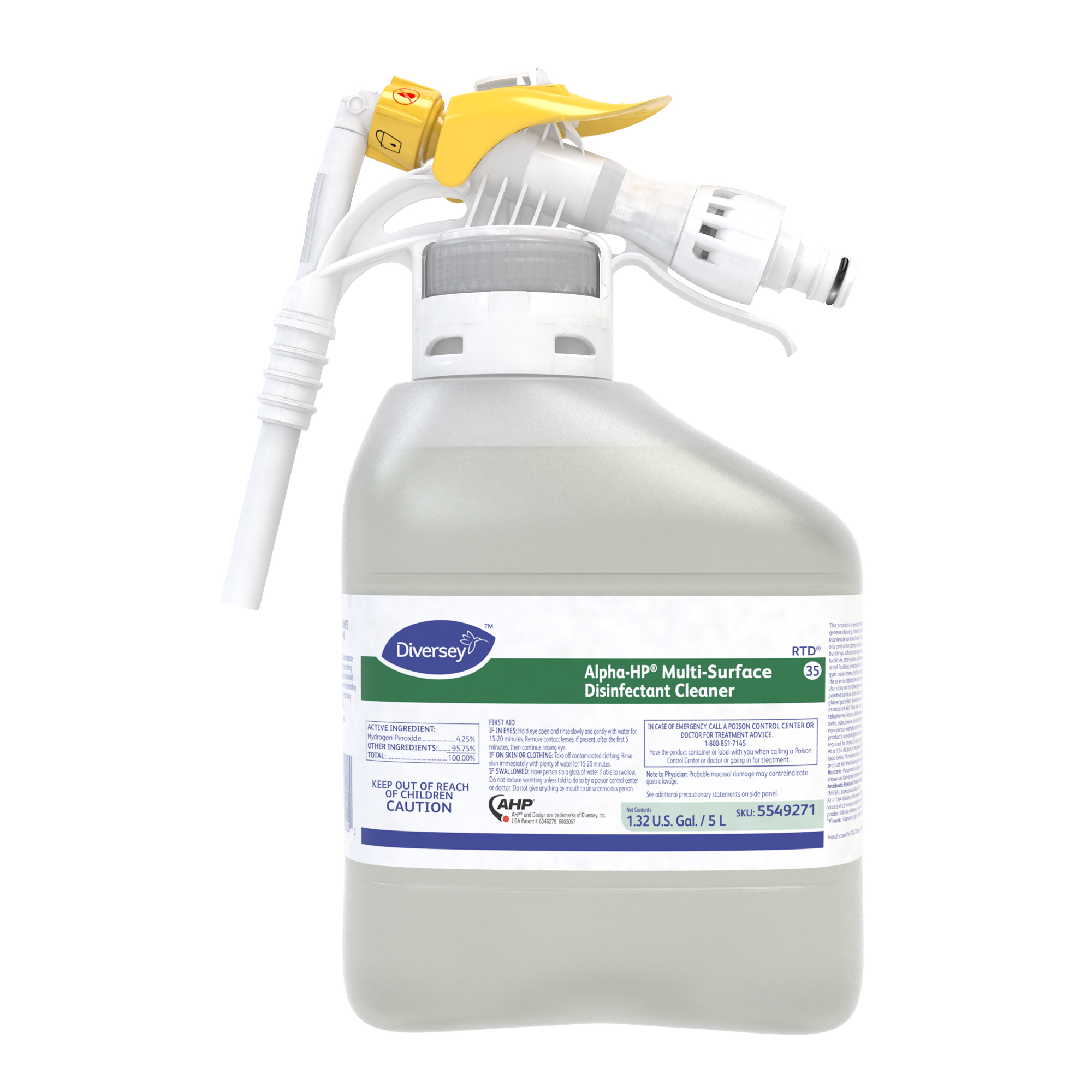 Diversey Alpha-PH Multi-Surface Disinfectant Cleaner RTD 5549271 - 1/5L