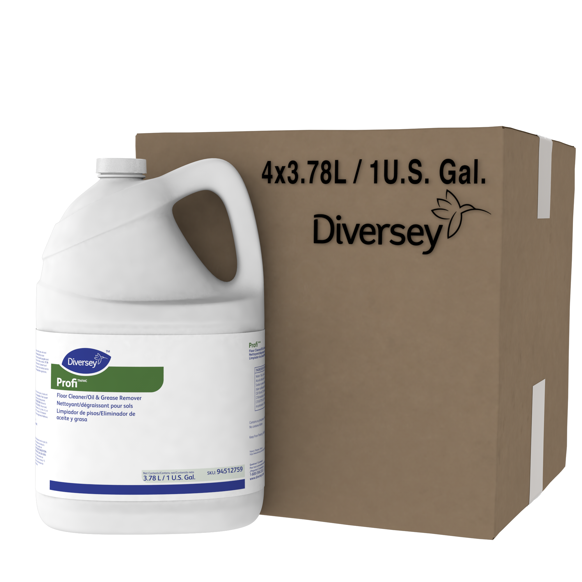 Diversey Profi Floor Cleaner & Grease Remover 94512759 Gallon 11453