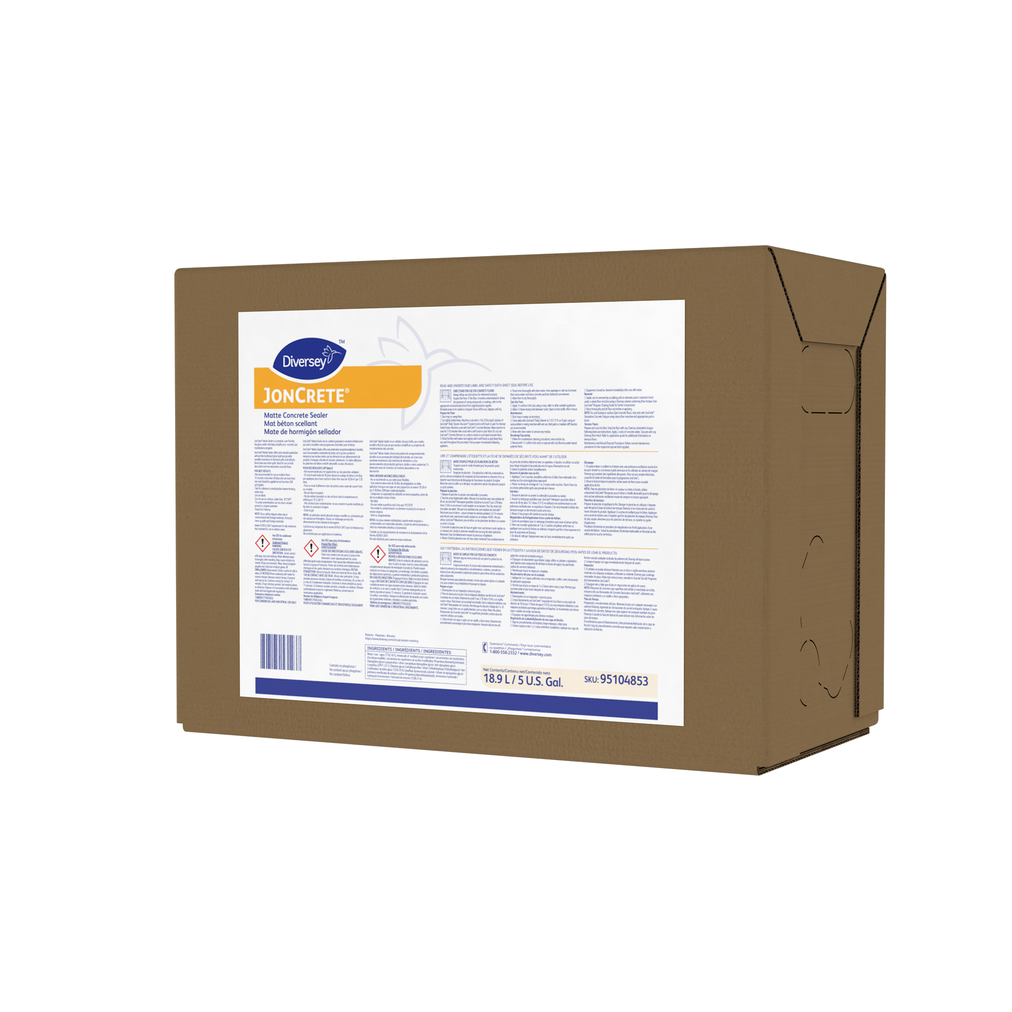 Diversey JonCrete Matte Concrete Sealer 95104853 5 Gallon Envirobox