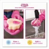 The Pink Stuff Sqeezy Dual-Sided Sponge and Scrubber, 4" x 5.3", 3.8" Thick, Pink/Ivory