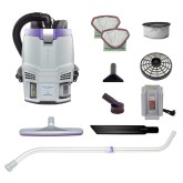 GoFit 3 Cordless 4Ah, 3 qt. Commercial Backpack Vacuum w/ Xover Multi-Surface Telescoping Wand Tool Kit