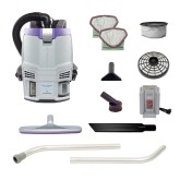 GoFit 3 Cordless 4Ah, 3 qt. Commercial Backpack Vacuum w/ Xover Multi-Surface Two-Piece Wand Tool Kit