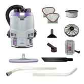 GoFit 3 Cordless 8Ah, 3 qt. Commercial Backpack Vacuum w/ Xover Multi-Surface Two-Piece Wand Tool Kit