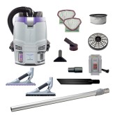 ProTeam GoFit 3 8 Ah 3 Qt. Cordless Backpack Vacuum with ProBlade Hard Surface and Carpet Floor Kit