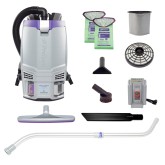 ProTeam GoFit 6 107786 8 Ah 6 Qt. Cordless Backpack Vacuum with Xover Multi Surface Telescoping Wand Kit