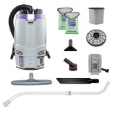 ProTeam GoFit 6 Cordless 8Ah 6 Qt. Backpack Vacuum with Xover Performance Telescoping Wand Kit