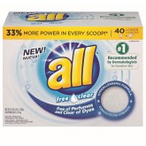 All 45681 Free & Clear Powdered Laundry Detergent - 52 Ounce