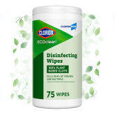 Clorox 60605 EcoClean Bleach Free Disinfecting Wipes - 75 count, 6 per case