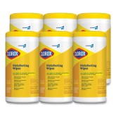 Clorox 15948 Crisp Lemon Bleach Free Disinfecting Wipes - 75 count, 6 per case