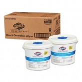 Clorox 30358 Bleach Unscented 12 inch x 12 inch Germicidal Wipes - 110 per canister, 2 canisters per case