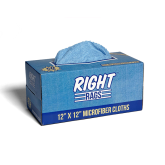 Right Rags Microfiber Cloths BLUE 12"x12" in Pro Go Dispenser Box 50ct MFRRB