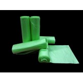 PowerFULL Degrade Away 33" x 45" 12mic 100% Degradable Can Liners, 35 Gallon - Green, on Rolls