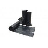 PowerFULL Degrade Away Hi-Lo 40" x 46" 1.5mil Equivalent 100% Degradable Can Liners, 40-45 Gallon - Black, Flat Pack