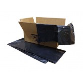 PowerFULL Hi-Lo 40" x 46" 2mil Equivalent Can Liners, 40-45 Gallon - Black, Flat Pack