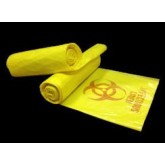 PowerFULL 40" x 46" 1.2mil Infectious Waste Liners, 40-45 Gallon - Yellow Printed, on Rolls