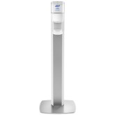 Purell 7306-DS-SLV Messenger ES6 Silver Panel Floor Stand with Automatic Touch-Free Dispenser