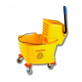O'Dell Side Pressure Wet Mop Wringer & Bucket Combo - Yellow, 35 Quart