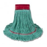 Crown Jewel Looped Blended Wet Mop with 5" Headband - 24 Ounce, Green
