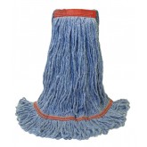Jewel Looped Blended Wet Mop with 1" Tailband and 1.25" Headband - 24 Ounce, Blue