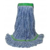 Jewel Looped Blended Wet Mop with 1" Tailband and 1.25" Headband - 20 Ounce, Blue