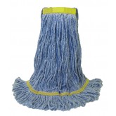 Jewel Looped Blended Wet Mop with 1" Tailband and 1.25" Headband - 16 Ounce, Blue