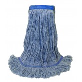 Jewel Looped Blended Wet Mop with 1" Tailband and 1.25" Headband - 32 Ounce, Blue