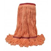 Jewel Looped Blended Wet Mop with 1" Tailband and 1.25" Headband - 24 Ounce, Orange