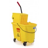 Rubbermaid WaveBrake Side Press Mop Bucket & Wringer Combo - 35 Quart, Yellow