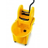 Rubbermaid WaveBrake Down Press Mop Bucket & Wringer Combo - 44 Quart, Yellow