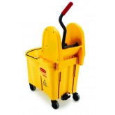 Rubbermaid WaveBrake Down Press Mop Bucket & Wringer Combo - 44 Quart, Yellow
