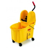 Rubbermaid WaveBrake Down Press Mop Bucket & Wringer Combo - 44 Quart, Yellow