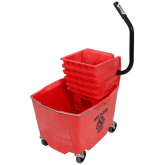 Sidepress Wet Mop Squeeze Wringer & Bucket Combo - Red, 35 Quart