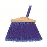 Fiberglass Handle Two Position Flagged Poly Angle Broom - 54 Inch, Blue