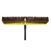 O'Dell 24" Heavy Duty Maroon Polypropylene Bristle Floor Push Broom - Wood Block