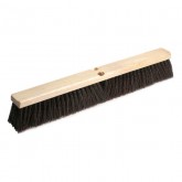 O'Dell 24" Heavy Duty Maroon Polypropylene Bristle Floor Push Broom - Wood Block