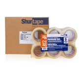 Shurtape HP235 2mil Hot Melt Carton Sealing Tape for Recycled Cartons 3” x 110yd, Clear