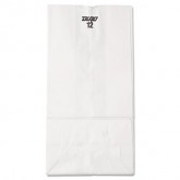 White #12 Paper Grocery Bag, 7.06" x 4.5" x 13.75" - 500 Count