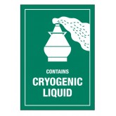 3" x 5" Pre-Printed Labels "Contains Cryogenic Liquid" - Green & White, 500 per Roll